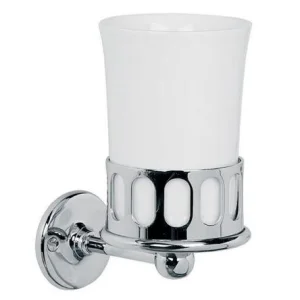 Lefroy Brooks Classic Bone China Mug & Holder - Chrome