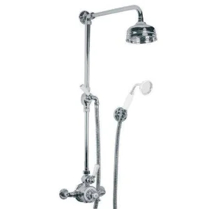 Lefroy Brooks Godolphin Exp Thermo Valve With Shower Kit & 5" Rose - Antique Gold