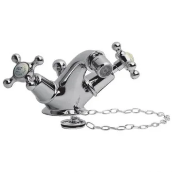 Lefroy Brooks Connaught Mono Basin Mixer With Plug & Chain - Antique Gold product image - Image 1