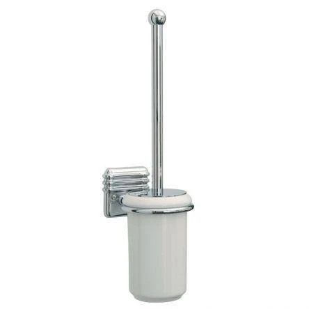 Lefroy Brooks Belle Aire W/m Toilet Brush & Ceramic Holder - Chrome