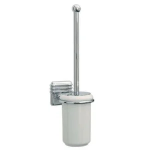 Lefroy Brooks Belle Aire W/m Toilet Brush & Ceramic Holder - Nickel