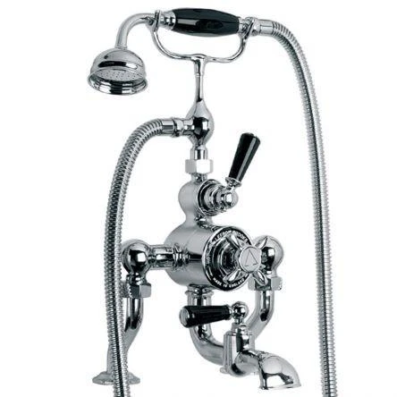 Lefroy Brooks Classic Blk Lever D/m Thermo Bsm, Cradle & Handset - Chrome