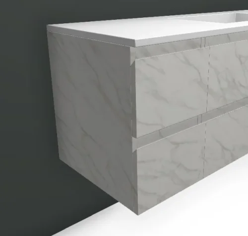 Faeber Mode 300mm 2 Drawer Side Vanity Unit Bianco Carrara Stone product image - Image 1