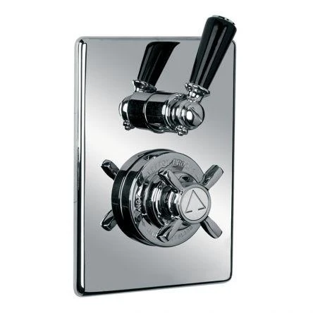 Lefroy Brooks Godolphin Black Lever Conc Thermo Valve - Chrome