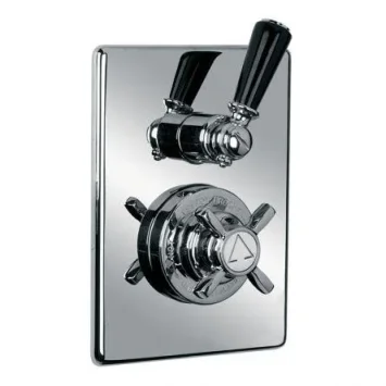 Lefroy Brooks Godolphin Black Lever Conc Thermo Valve - Chrome product image - Image 1