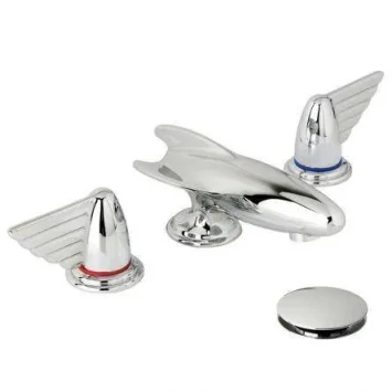 Lefroy Brooks Belle Aire Lever D/m 3h Rocket Basin Set - Antique Gold product image - Image 1