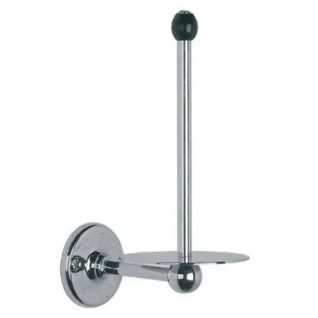 Lefroy Brooks Classic Spare Paper Holder With Black Acorn - Nickel product image - Image 1