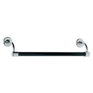 Lefroy Brooks Classic 508mm Large Bore Black Enamelled Towel Rail - Antique Gold