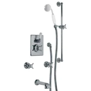 Lefroy Brooks Godolphin Conc Thermo Shower, Bath Filler & Kit - Chrome
