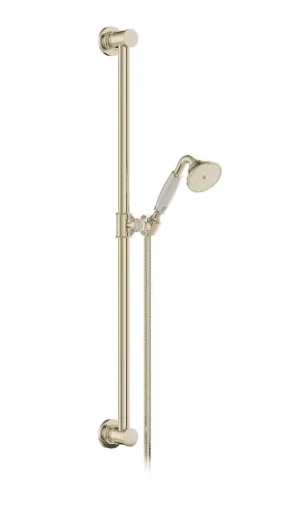 Booth & Co. Single Function Slide Rail Shower Kit Nickel & Crackled White product image - Image 1