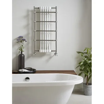 Vogue Sequel V Towel Radiator Dual Energy - Chrome 1000X525 detail view - Image 4