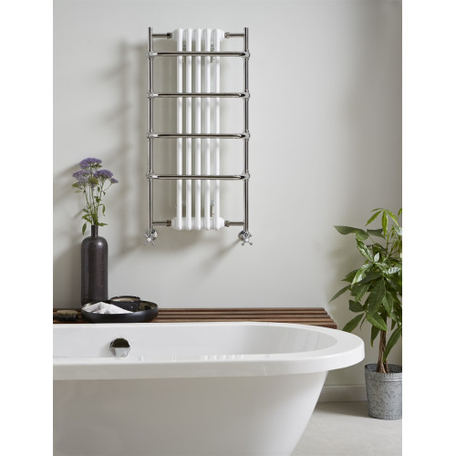 Vogue Sequel V Towel Radiator Dual Energy - Chrome 1000X525 detail view - Image 4