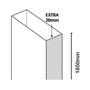 Merlyn 10 Series Quad Extension Profile 20mm
