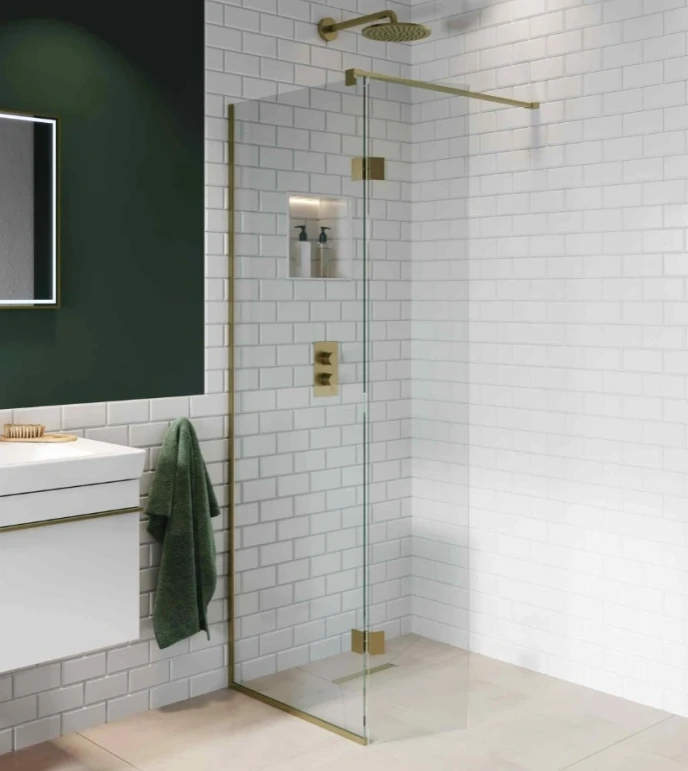 Abacus M Series 700+350mm Minimal 2000x700+350mm - Brushed Brass With Ceiling Bar