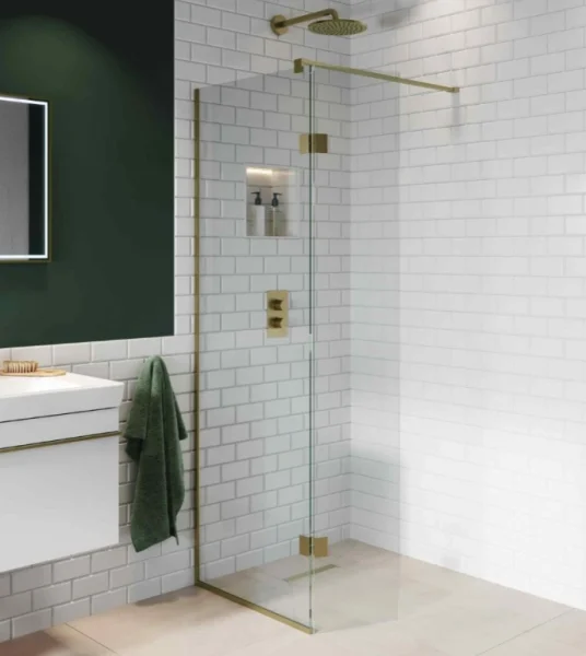 Abacus M Series 700+350mm Minimal 2000x700+350mm - Brushed Brass With Ceiling Bar