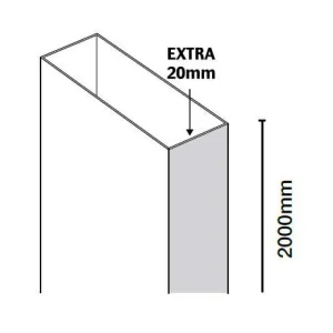 Merlyn 10 Series Pivot Closing Side Extension Profile 20mm