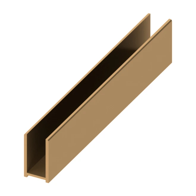 Abacus Glass Surface Channel - 10mm Brushed Brass - 2400mm