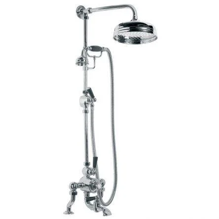 Lefroy Brooks Classic Blk Lever D/m Thermo Bsm, Riser, Kit & 8" Rose - Chrome