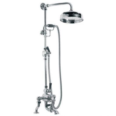 Lefroy Brooks Classic Blk Lever D/m Thermo Bsm, Riser, Kit & 8" Rose - Chrome