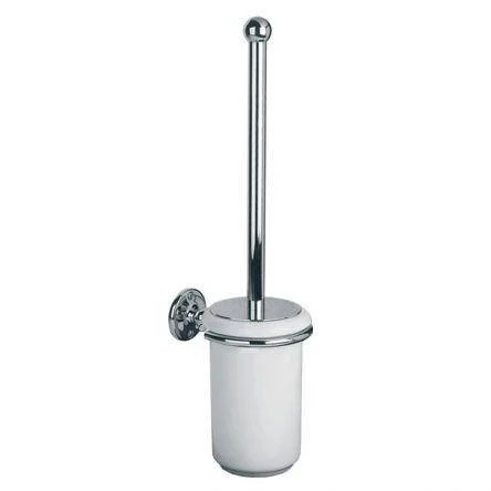 Lefroy Brooks Classic W/m Toilet Brush & Ceramic Holder - Antique Gold