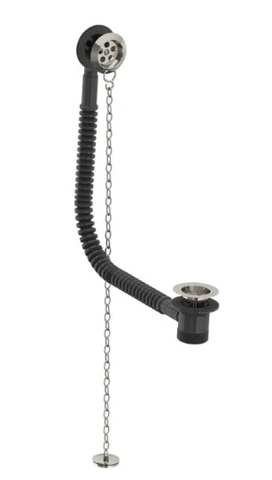 Lefroy Brooks Classic Stowaway Bath Waste & Overflow, Plug & Chain - Nickel