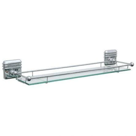 Lefroy Brooks Belle Aire Glass Shelf With Rail - Chrome