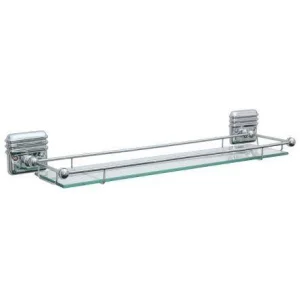 Lefroy Brooks Belle Aire Glass Shelf With Rail - Chrome