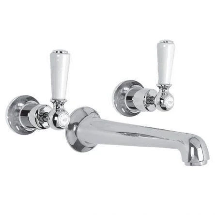 Lefroy Brooks Classic White Lever Conc 3h Basin Mixer - Nickel