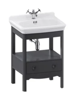 Burlington Guild Floor Standing Vanity 620mm Ashbee Grey C/w Handles product image - Image 1