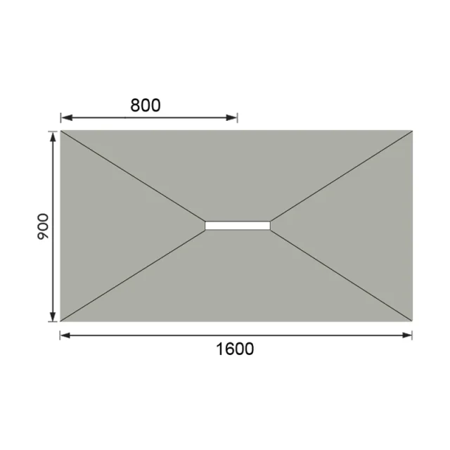 Abacus Elements Linear 300 Level Access Shower Tray 16x9 Centre detail view - Image 2