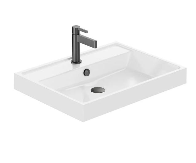 Vado Groove 600mm Basin, Mineral Cast