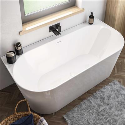 Eastbrook Brockland 1600x750x570 Freestanding Bath White inc. white waste