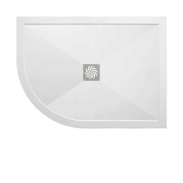 London Showers  Symmetry 1000 x 800mm Left Hand Quad Tray & Waste - White