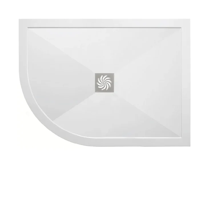 London Showers  Symmetry 1000 x 800mm Left Hand Quad Tray & Waste - White product image - Image 1