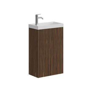 Crosswater Limit 400mm Cloakroom Wall Hung Door Unit Royal Walnut