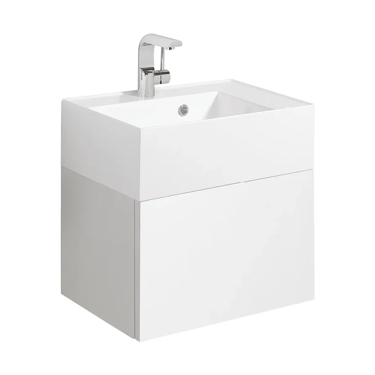 Crosswater Elite 500mm Square Vanity Basin with Overflow and 1 Tap Hole detail view - Image 2