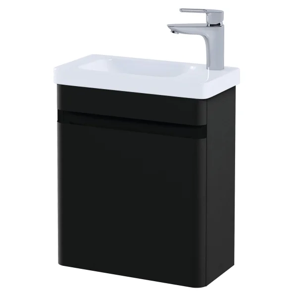 Rak Resort 450 Cloakroom Basin Unit In Matt Black