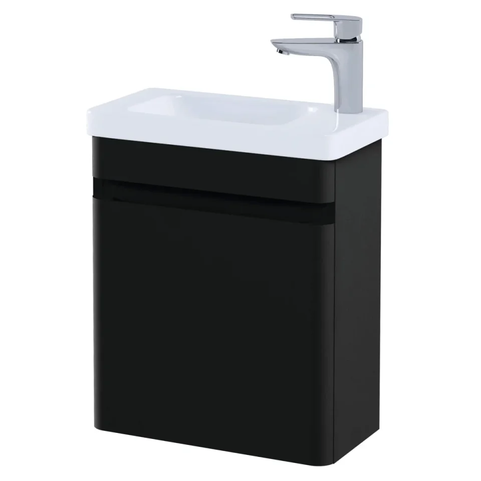 Rak Resort 450 Cloakroom Basin Unit In Matt Black product image - Image 1