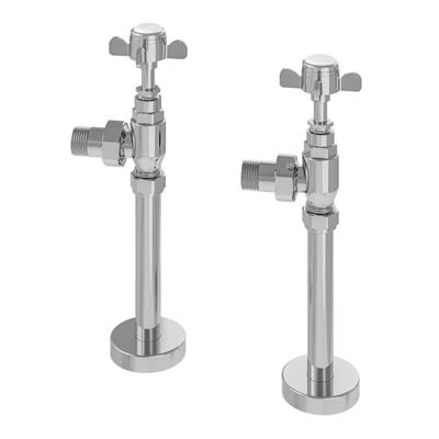 Eastbrook Pair Of Traditional Rad Valves + Tails Chrome