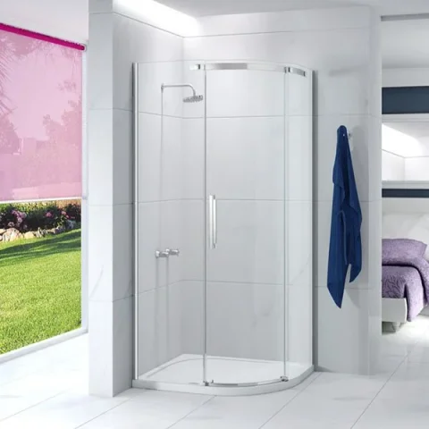 Merlyn Ionic Essence Frameless 1 Door Offset Quad Lh 1200 X 900mm detail view - Image 3