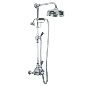 Lefroy Brooks Godolphin Black Lever Exp Dual Valve, Kit & 8" Rose - Chrome
