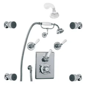 Lefroy Brooks Godolphin Conc Thermo Valve, Kit, Jets & Flow Ctrl - Chrome