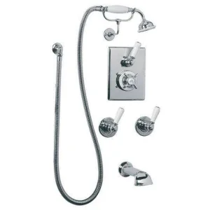 Lefroy Brooks Godolphin Conc Thermo Valve With Bath Filler & Kit - Chrome