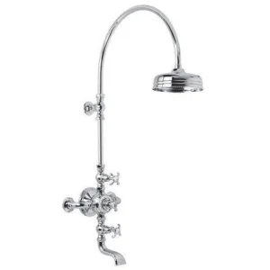 Lefroy Brooks La Chapelle Exp Thermo Valve, Riser, 8" Rose & Bath - Nickel