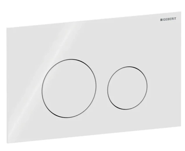 Geberit Sigma40 flush plate, round, dual flush sand grey / glossy glass