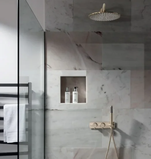 Crosswater Mpro Fixed Head 200mm Brushed Brass detail view - Image 4