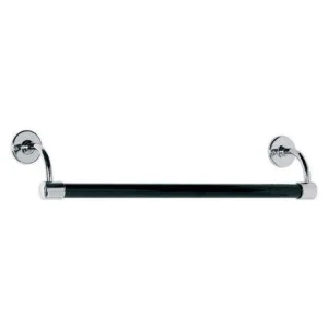Lefroy Brooks Classic 508mm Large Bore Black Enamelled Towel Rail - Chrome