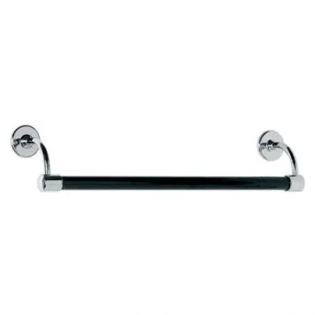 Lefroy Brooks Classic 508mm Large Bore Black Enamelled Towel Rail - Chrome product image - Image 1