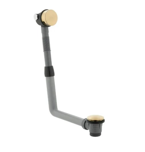 Vado Individual Round Clic-clac Bath Filler Waste And Overflow Brushed Gold product image - Image 1