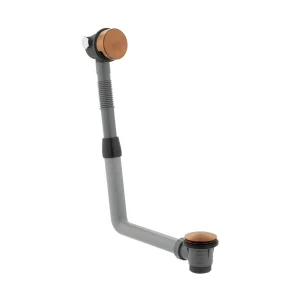 Vado Individual Round Clic-clac Bath Filler Waste And Overflow Brushed Bronze